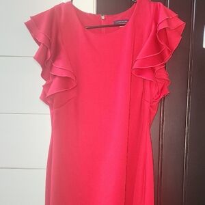 Tommy Hilfiger Red Ruffled Sheath Dress